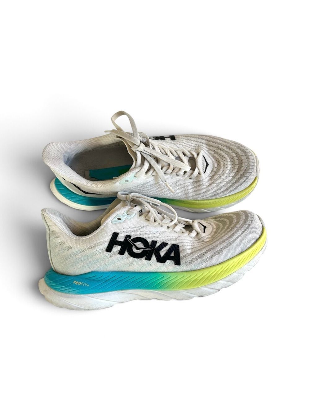 Hoka One One Mach 5 Blue Glass Running Shoes Women’s Size 8.5 B White